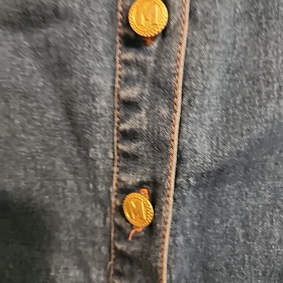 BOB MACKIE Wearable Art Vintage Embroidered Women's Designer Denim Shirt Small - Picture 4 of 12